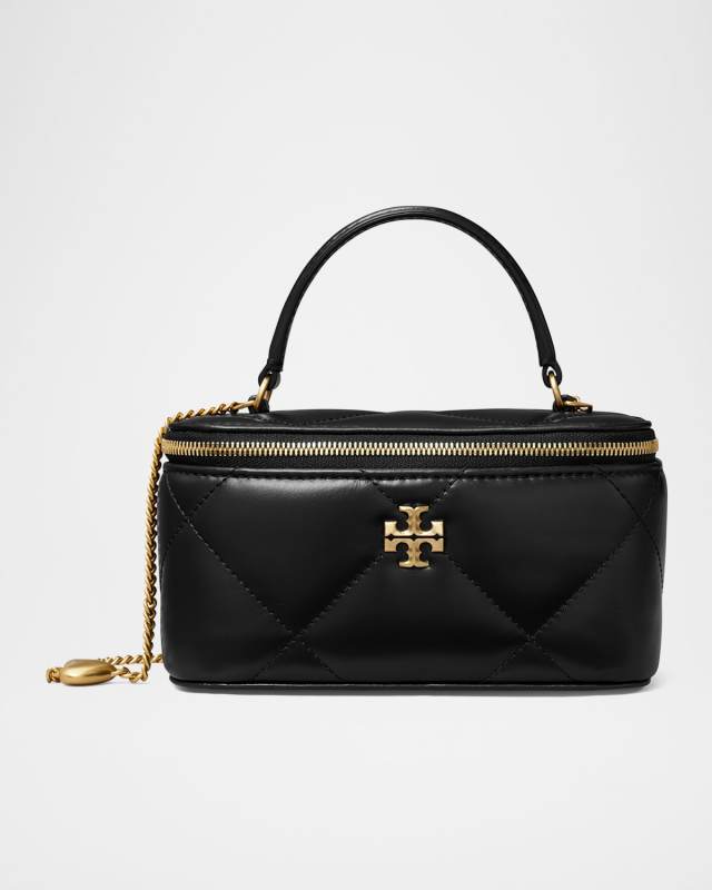 Kira Charm Quilted Leather Vanity Case